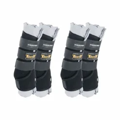 TdeT - Guêtres d'écurie noir / gris x4