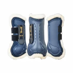 TdeT - Guêtres ouvertes Design avec doublure mouton marine x2