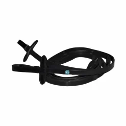 TdeT - Rênes en caoutchouc micro-picots avec arrêtoirs intégrés noir