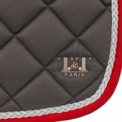 TdeT - Tapis de selle Fontainebleau gris/ rouge