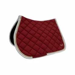 TdeT - Tapis de selle Fontainebleau bordeaux/ blanc