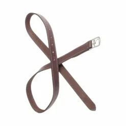 TdeT - Étrivière cuir et nylon havane foncé