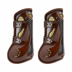 Veredus - Guêtres ouvertes Grand Slam Carbon Gel Marron / Or x2